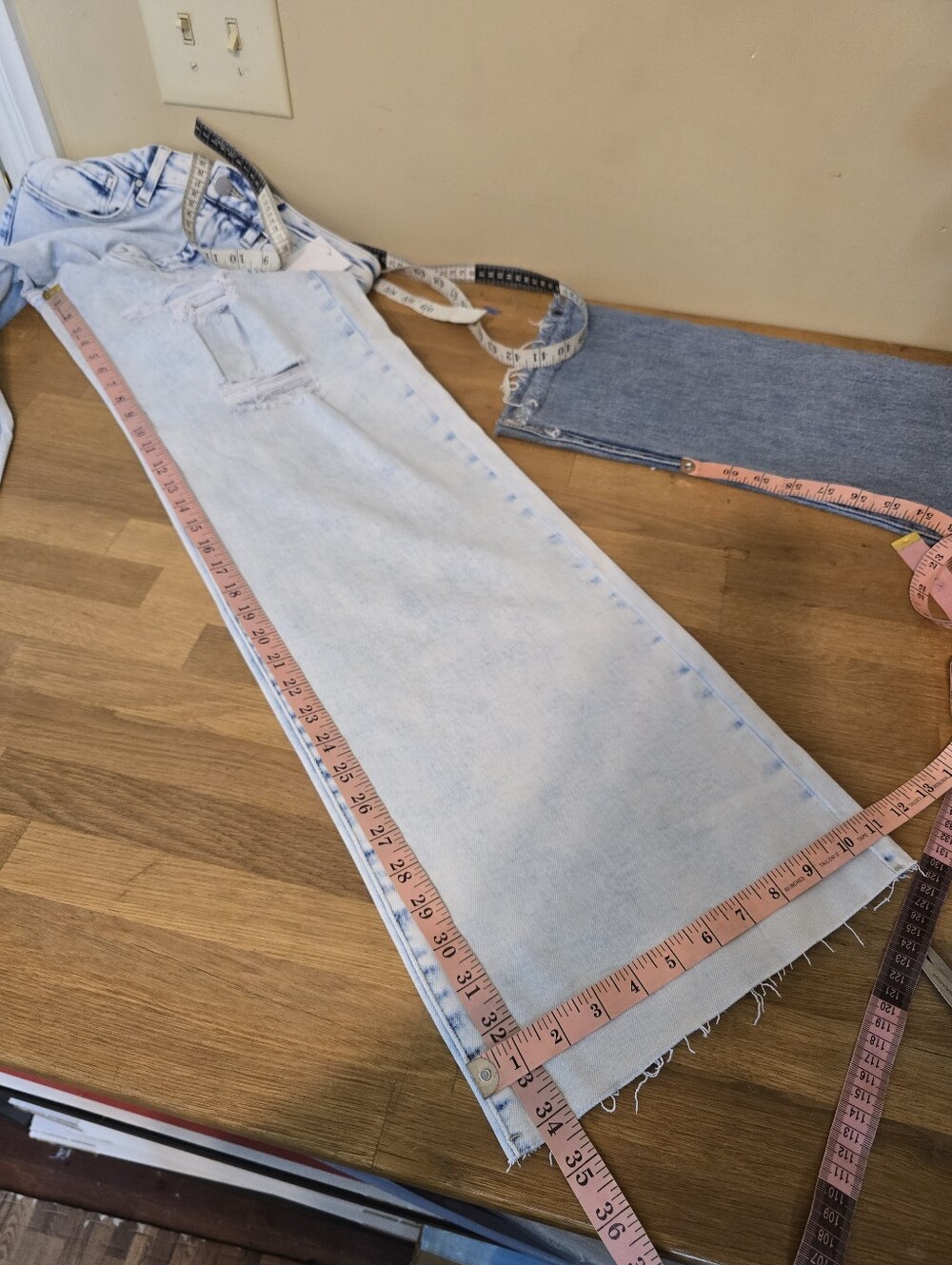 LAST PAIR! Risen Georgia Light Wash Wide Leg Long Tall Jeans 7/28 NWT - Picture 12 of 14